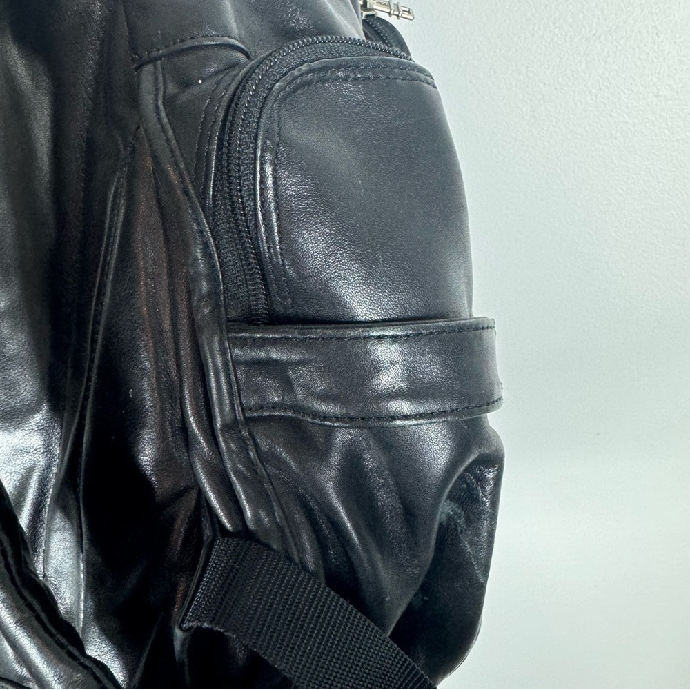 Tumi Black Napa Leather Deluxe Luxury Backpack Model 9640D3 Laptop Work Travel - Picture 7 of 14